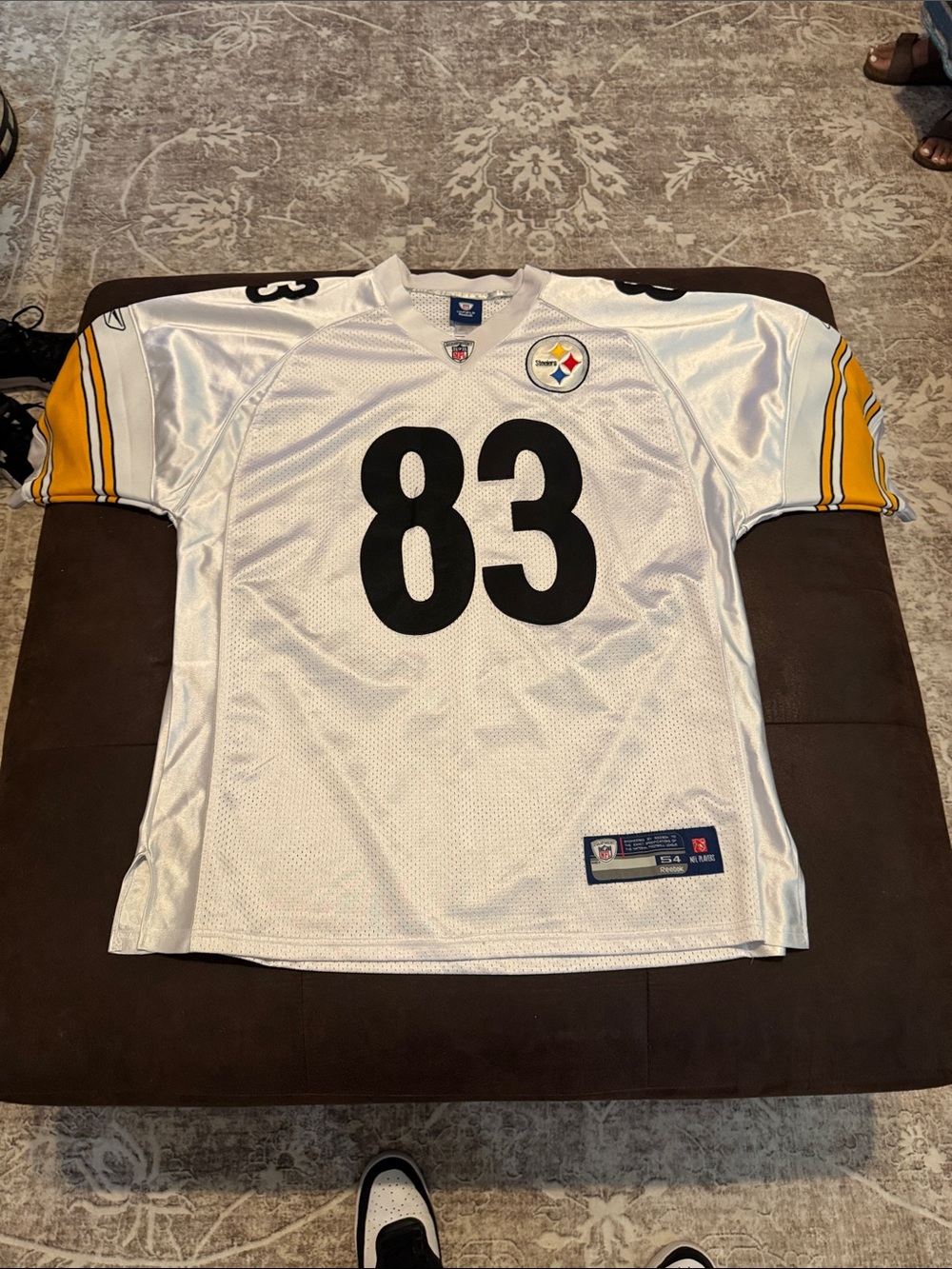 Reebok Pittsburgh Steelers #83 White Mesh Jersey with Black and Gold Accents